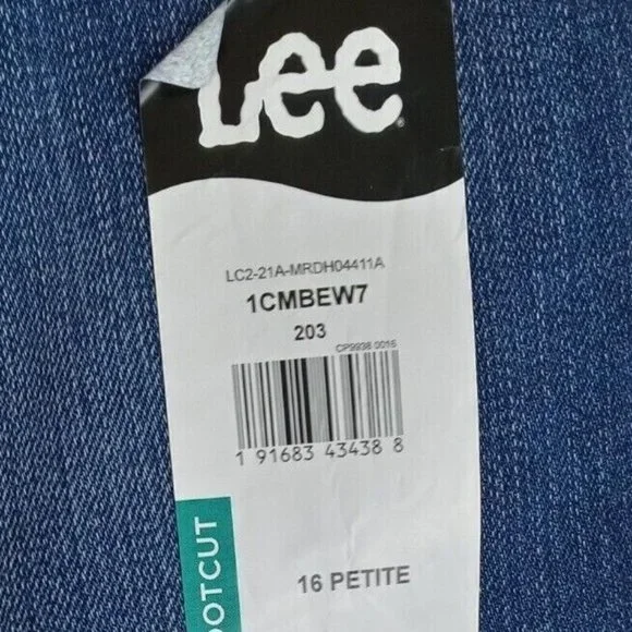 NWT Lee Regular Fit Bootcut Whiskered Distressed Jeans Size 16P - Picture 7 of 10